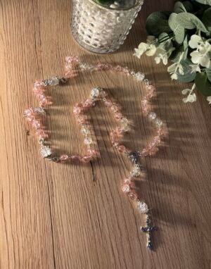 Rožančius iš skaidraus kalnų krištolo