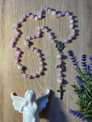 rozancius-mergaitei-komunijai-krikstui-rozinis-rausvas-rozancius-rozanciukas