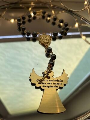 Pakabukas - rožančiukas į automobilį iš kairo nakties karoliukų